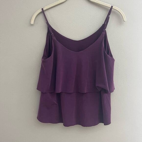 Mudd Eggplant Purple Ruffle Cropped Tank-Size Medium - Picture 2 of 5